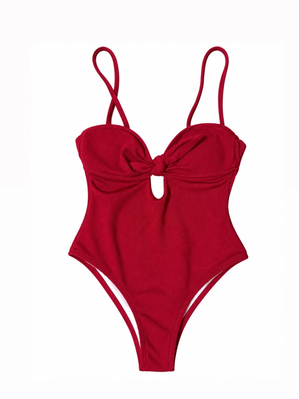 Red Knot-Front One-Piece Swimsuit | Size Small